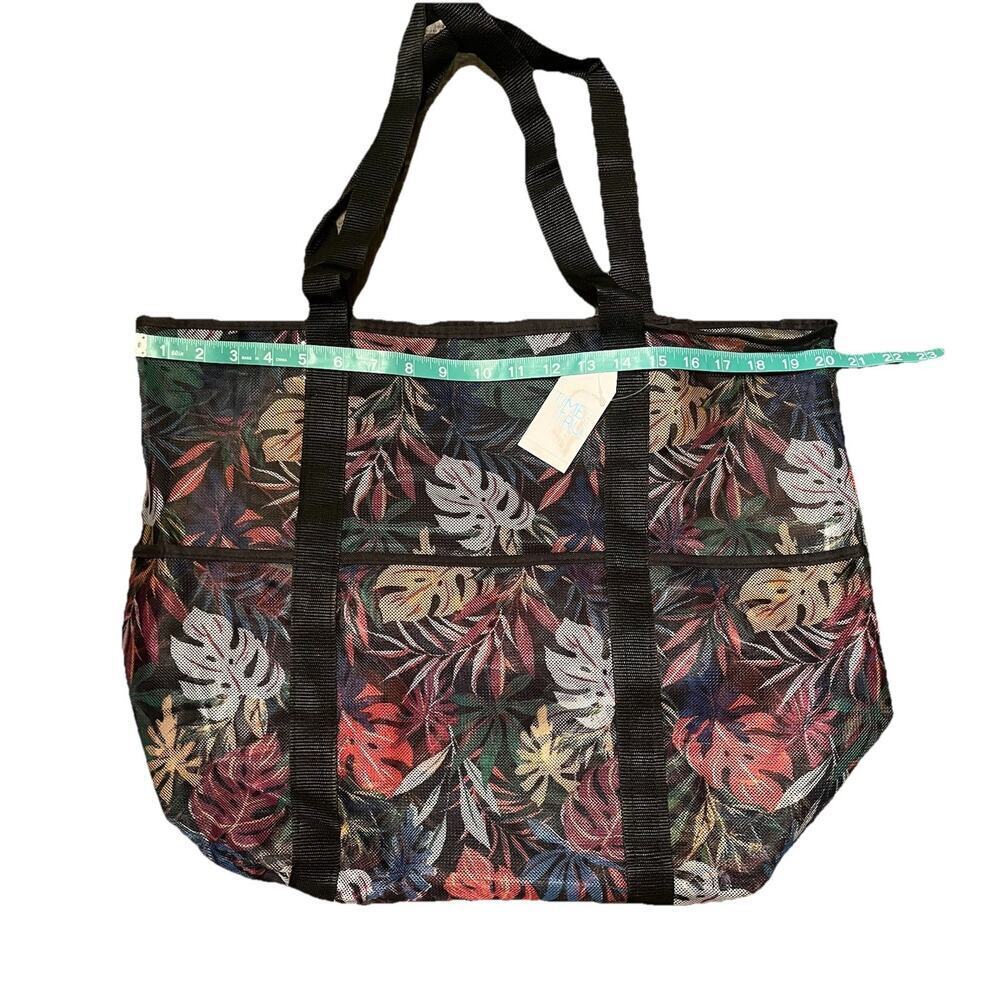 Time And Tru Mesh Beach Tote Tropical Large Grocery Bag NWT - Picture 7 of 8